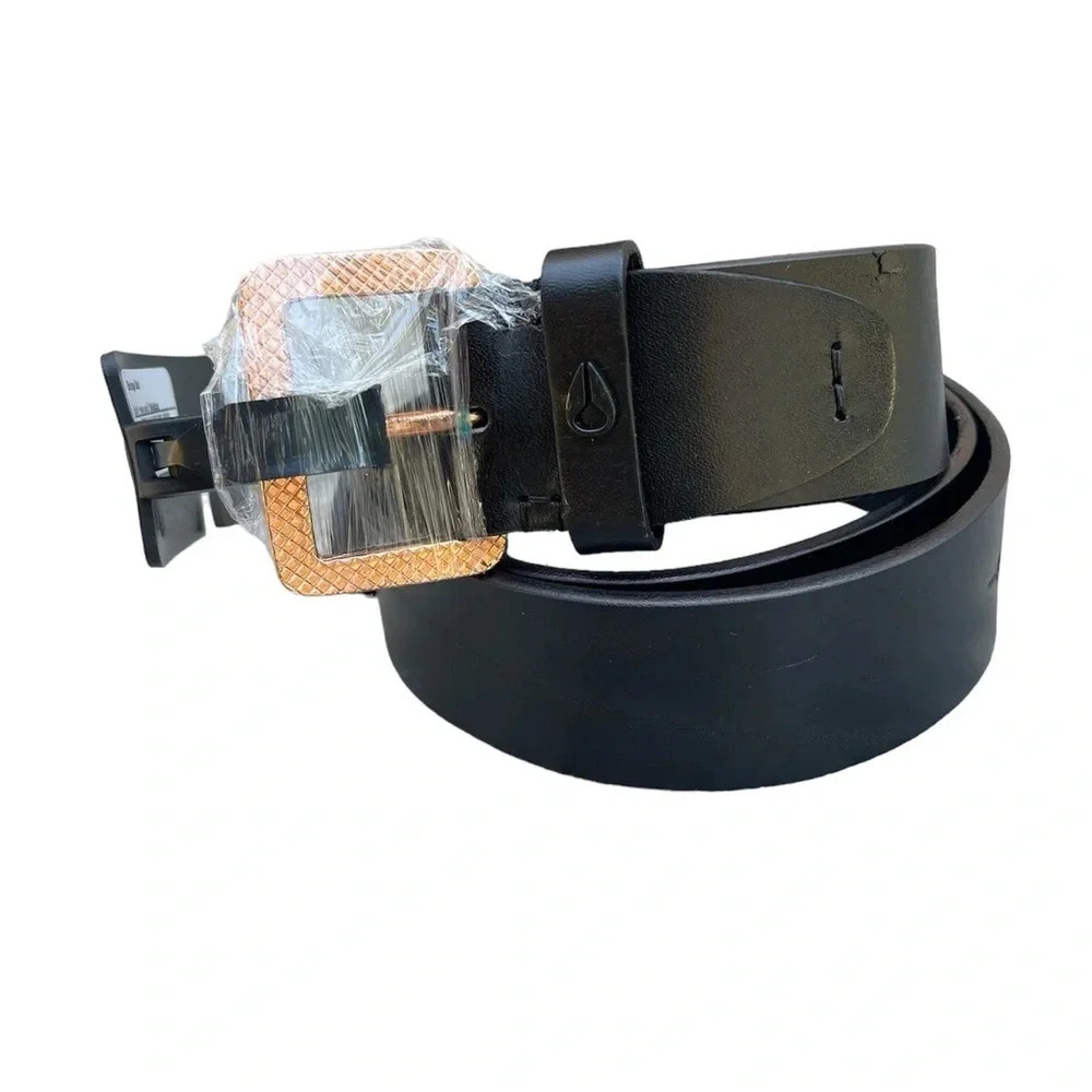 Nixon Heritage Leather Belt, black/rose gold - Picture 1 of 9